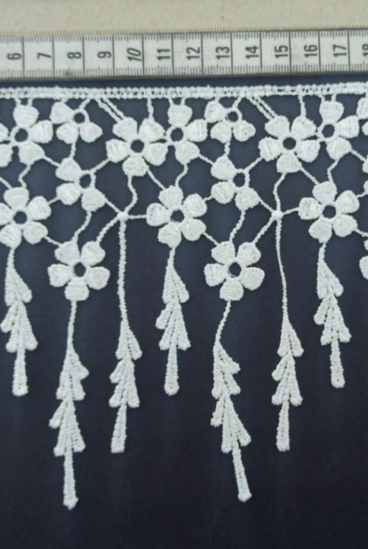 Ham Renk Parlak Polyester Brode Bant