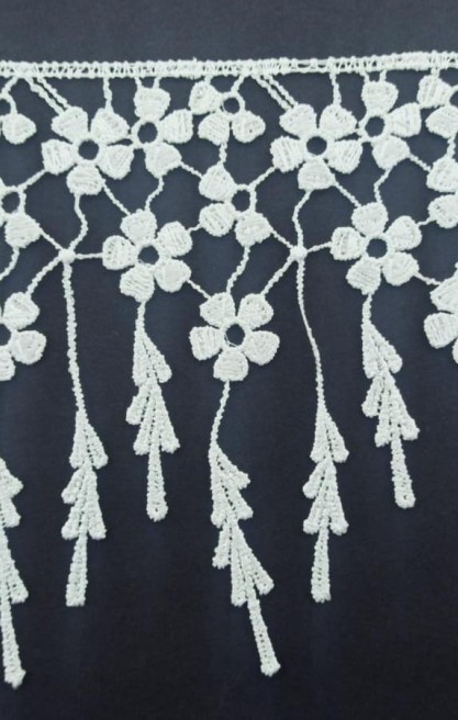 Ham Renk Parlak Polyester Brode Bant