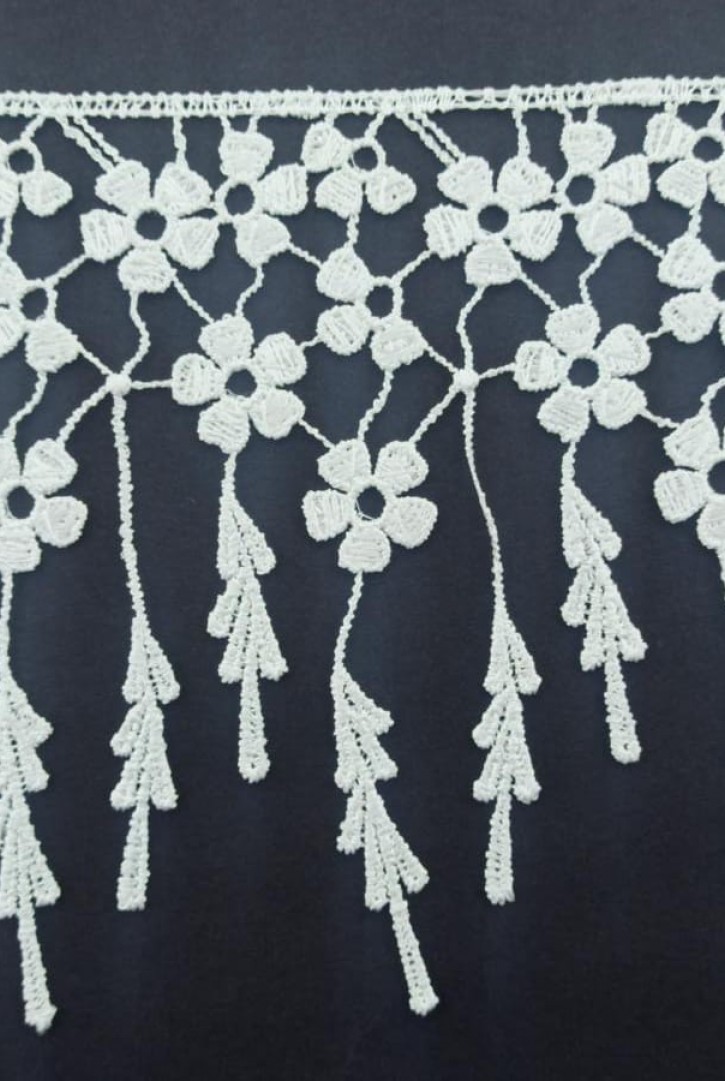 Ham Renk Parlak Polyester Brode Bant