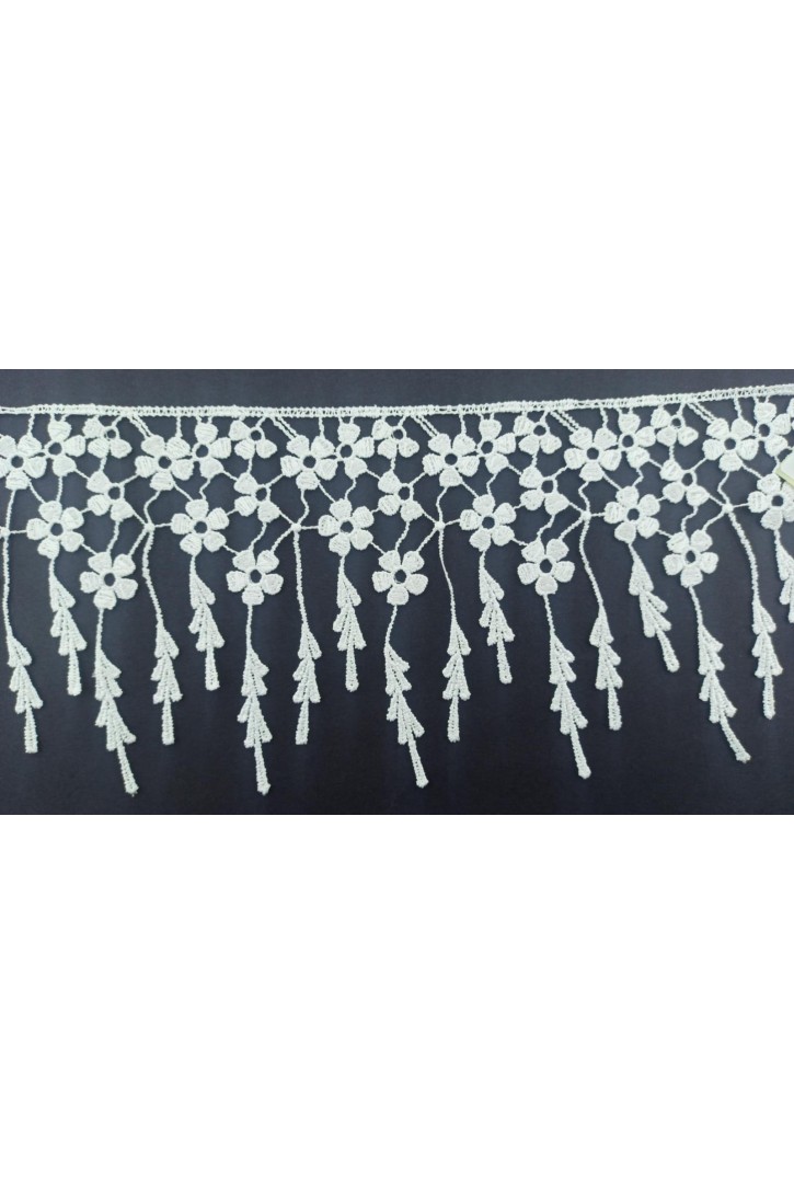 Ham Renk Parlak Polyester Brode Bant