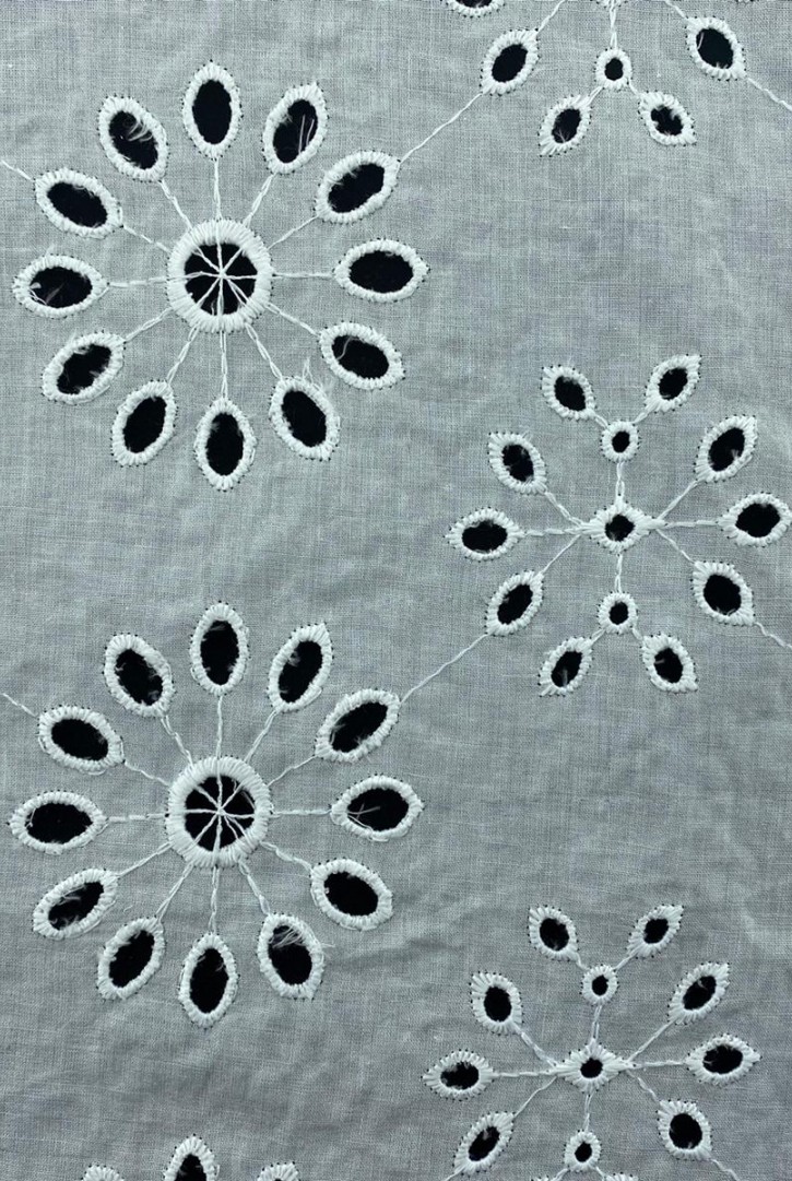 Kasar İşlemli Bohrerli Pamuk Vual Yerli Brode - 130 cm