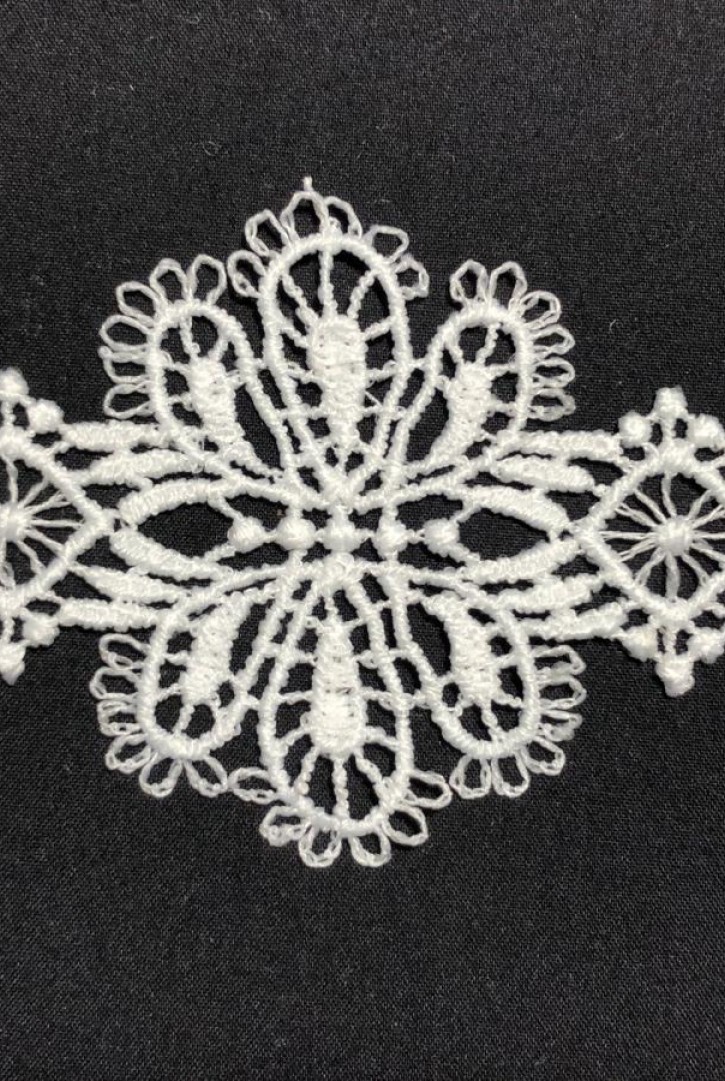 Beyaz Mat Polyester Güpür Brode Bant