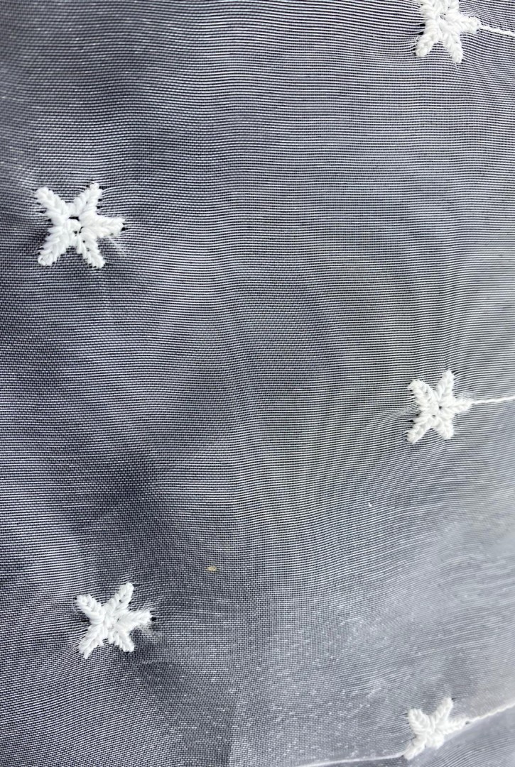 Beyaz Yıldızlı Organze Tül Kumaş, Ham, 150 cm