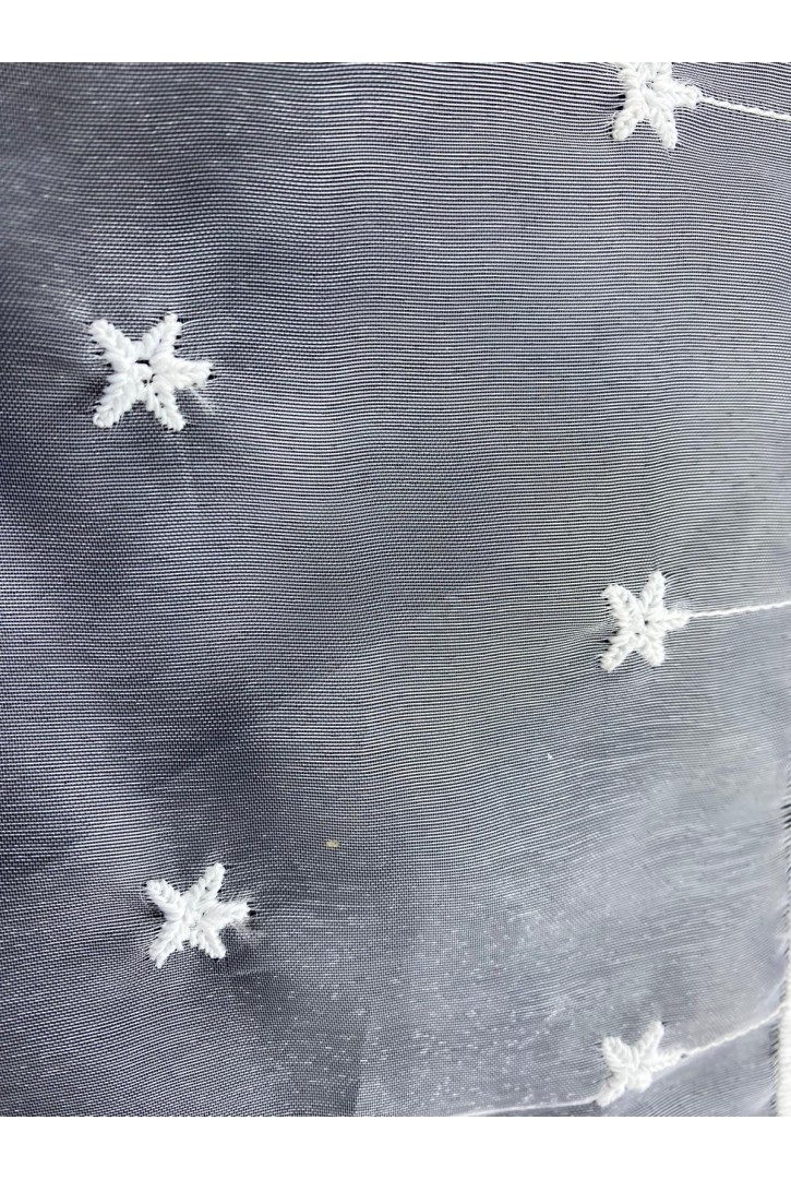 Beyaz Yıldızlı Organze Tül Kumaş, Ham, 150 cm