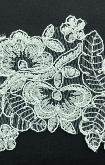 Ham Kordlu Düz Polyester Brode Bant