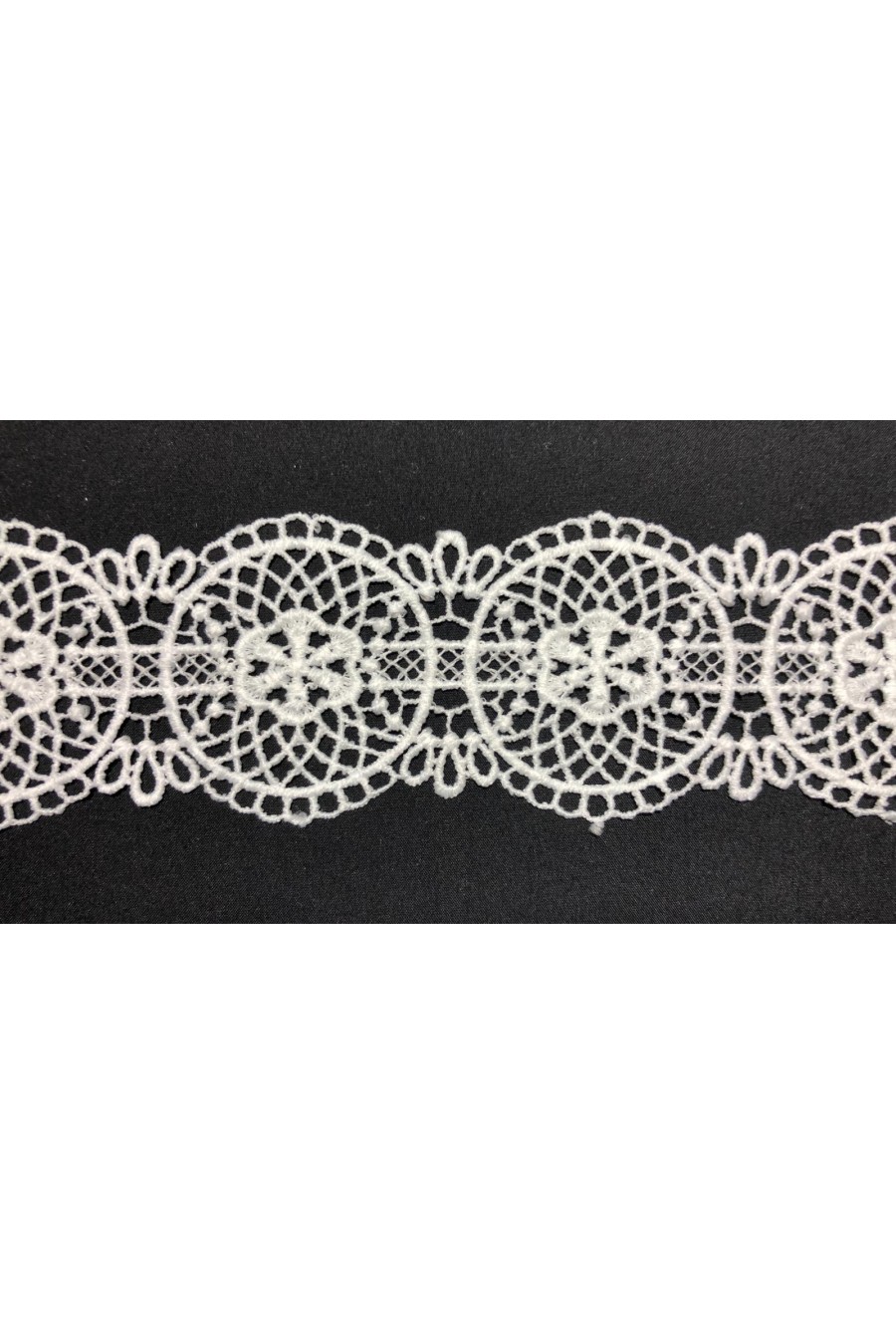 8008-METRE Beyaz Mat Polyester Güpür Brode Bant