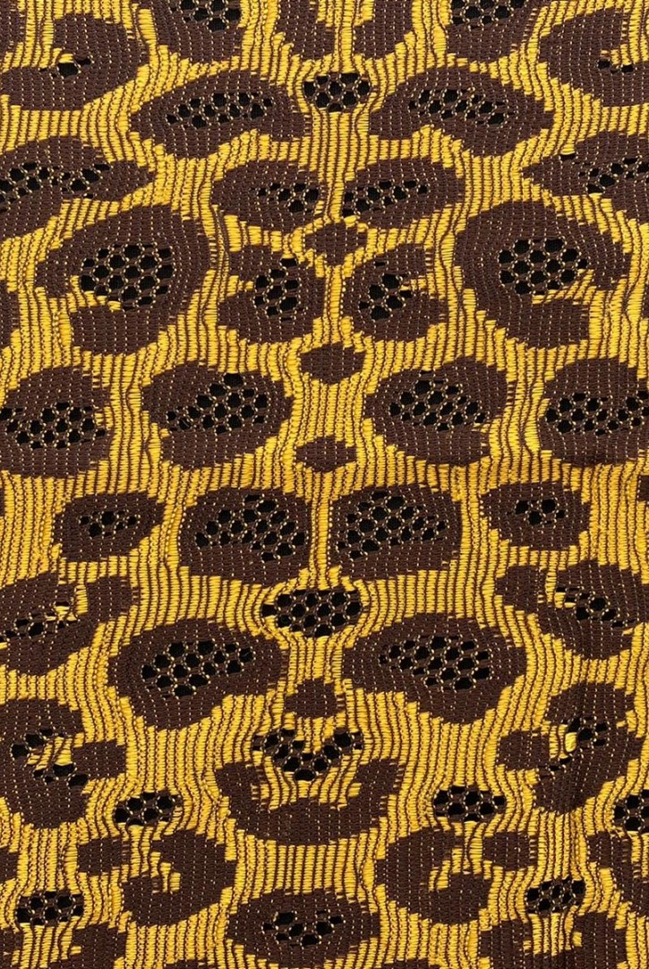 Sarı Leopar Desenli Naylon Dantel, Yerli Üretim