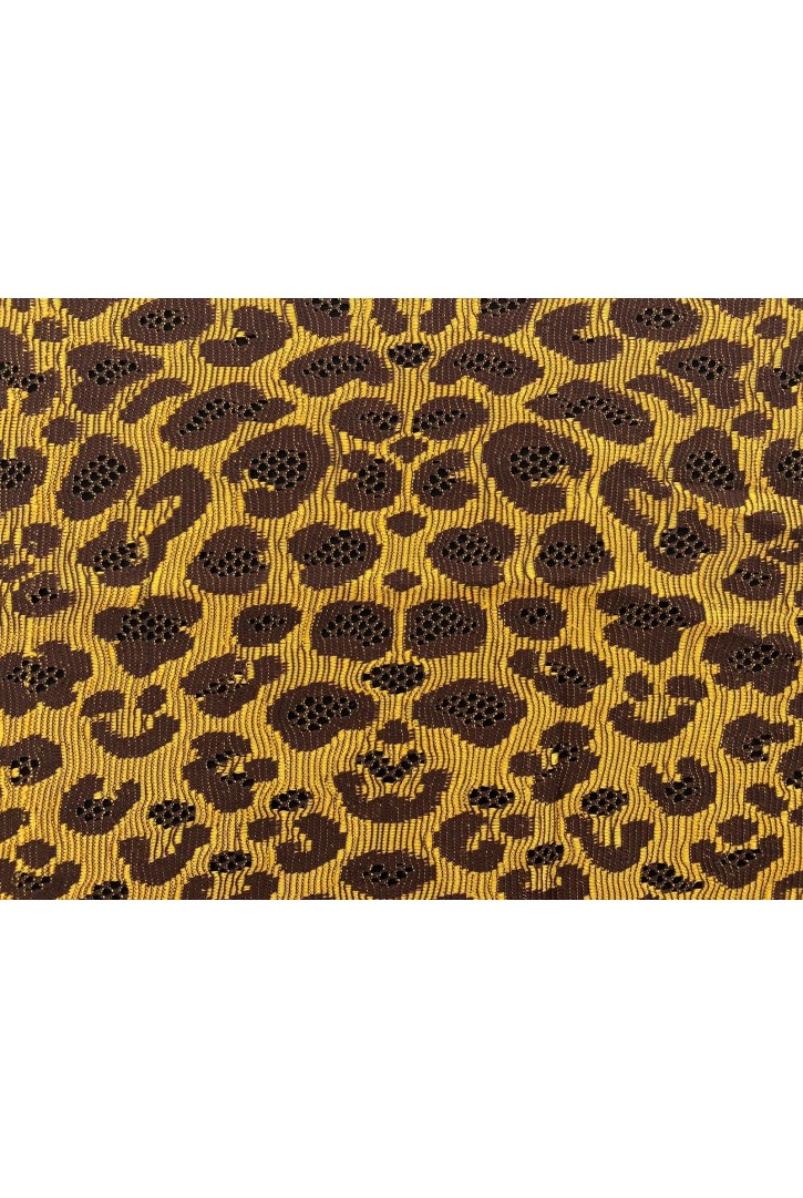 Sarı Leopar Desenli Naylon Dantel, Yerli Üretim