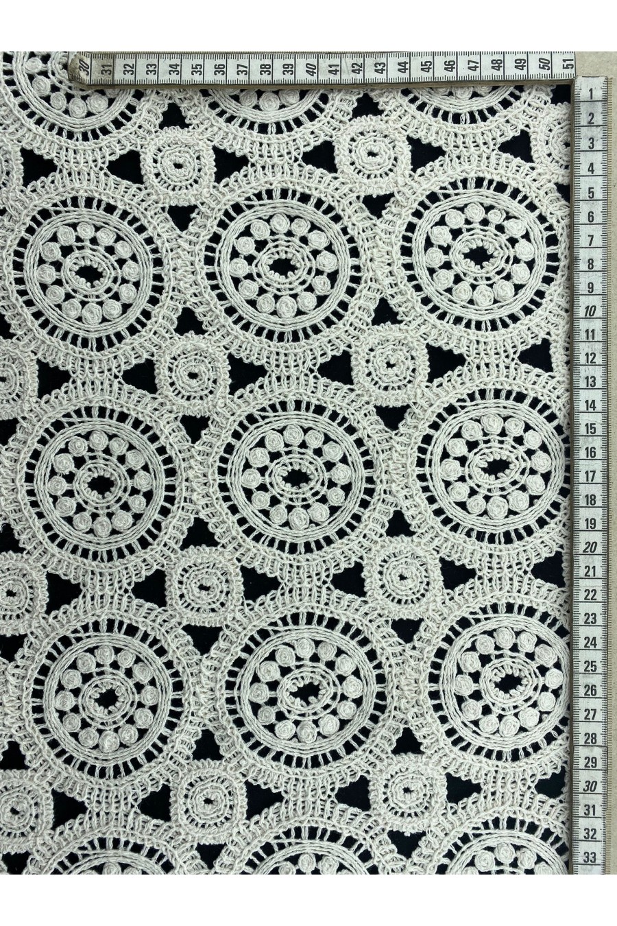 Ham Pamuk Güpür Brode Kumaş, 130 cm