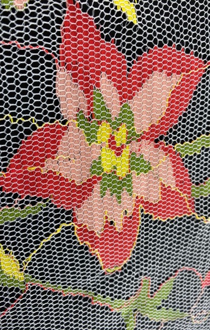 Beyaz Naylon Polyester Yerli Dantel Kumaş - 150 cm