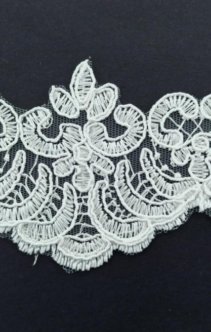 5736 BRODE/YERLİ/BANT/POLYESTER/TÜL ÜZERİ/KORDENELİ/HAM/7 CM