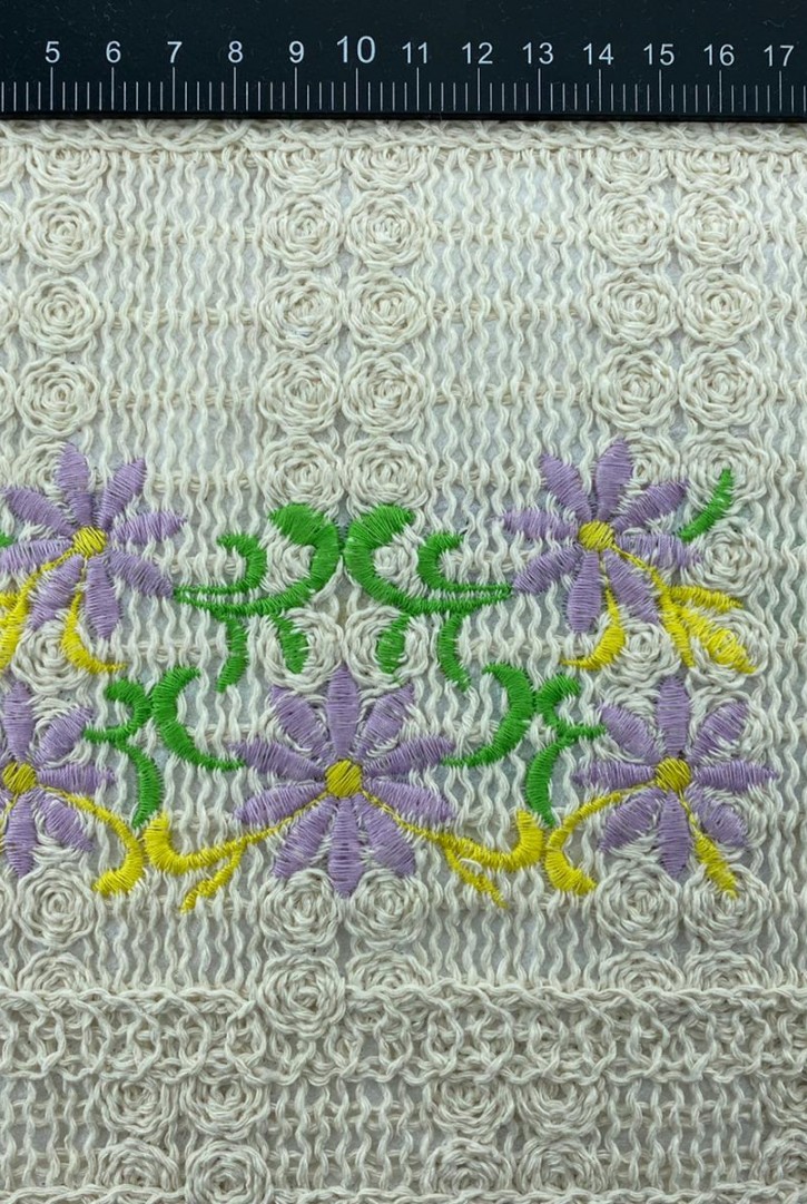 Renkli Çiçek Nakışlı Brode Bant