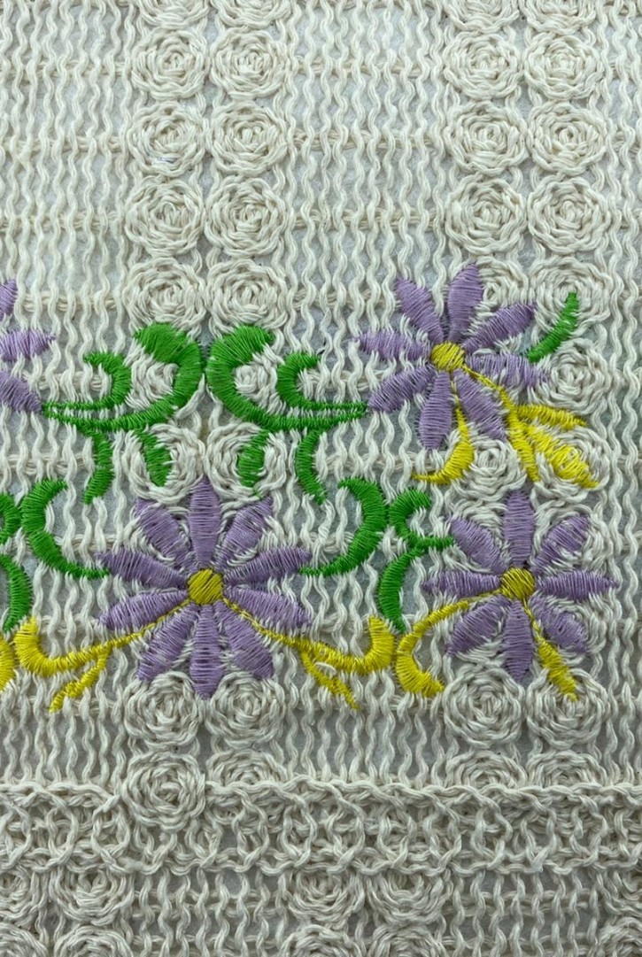 Renkli Çiçek Nakışlı Brode Bant