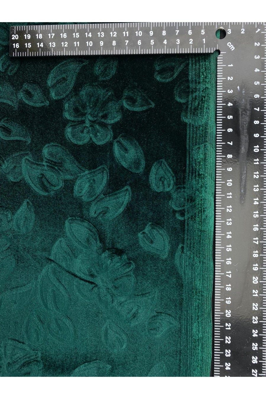 3D Baskılı Yeşil Kadife Kumaş