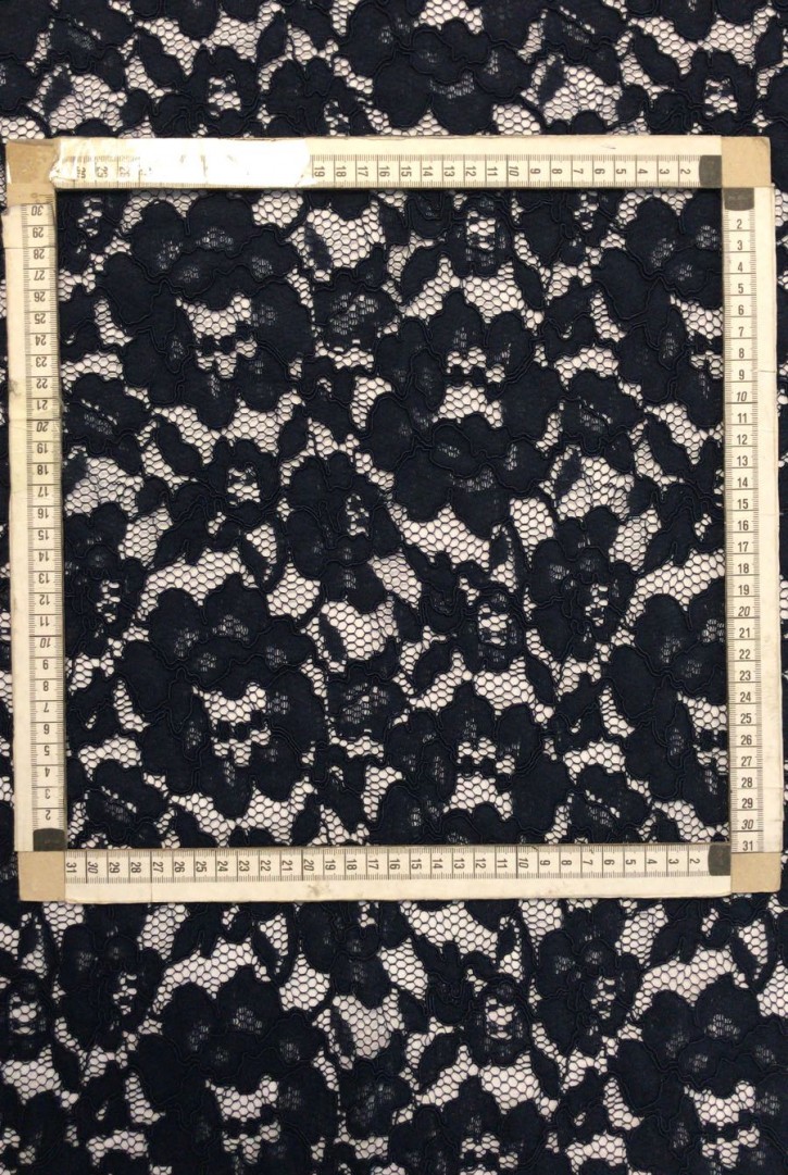 Siyah Renk Rijit Kordlu Dantel 150 cm