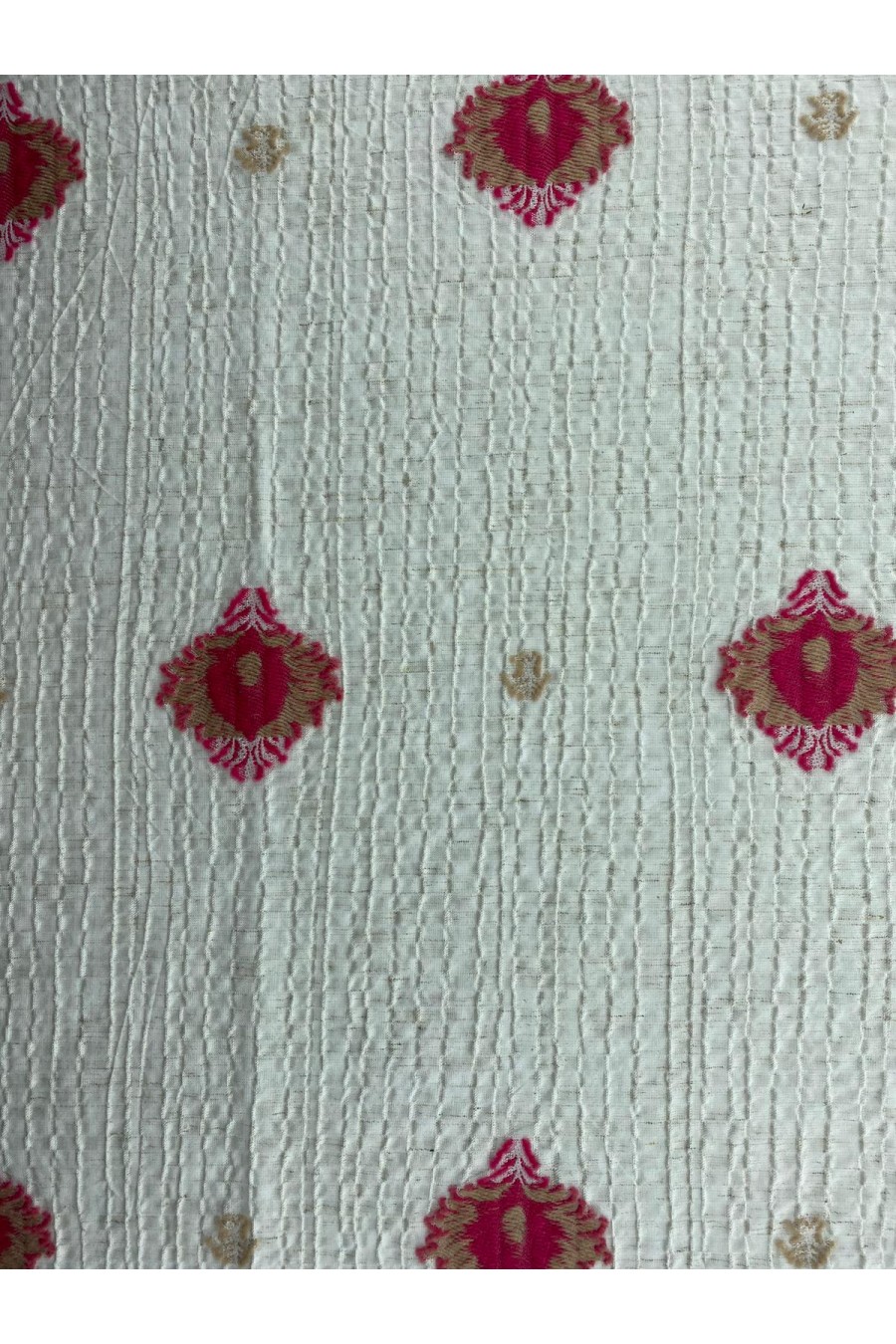 Fuşya-Bej Likralı Dokuma Kumaş