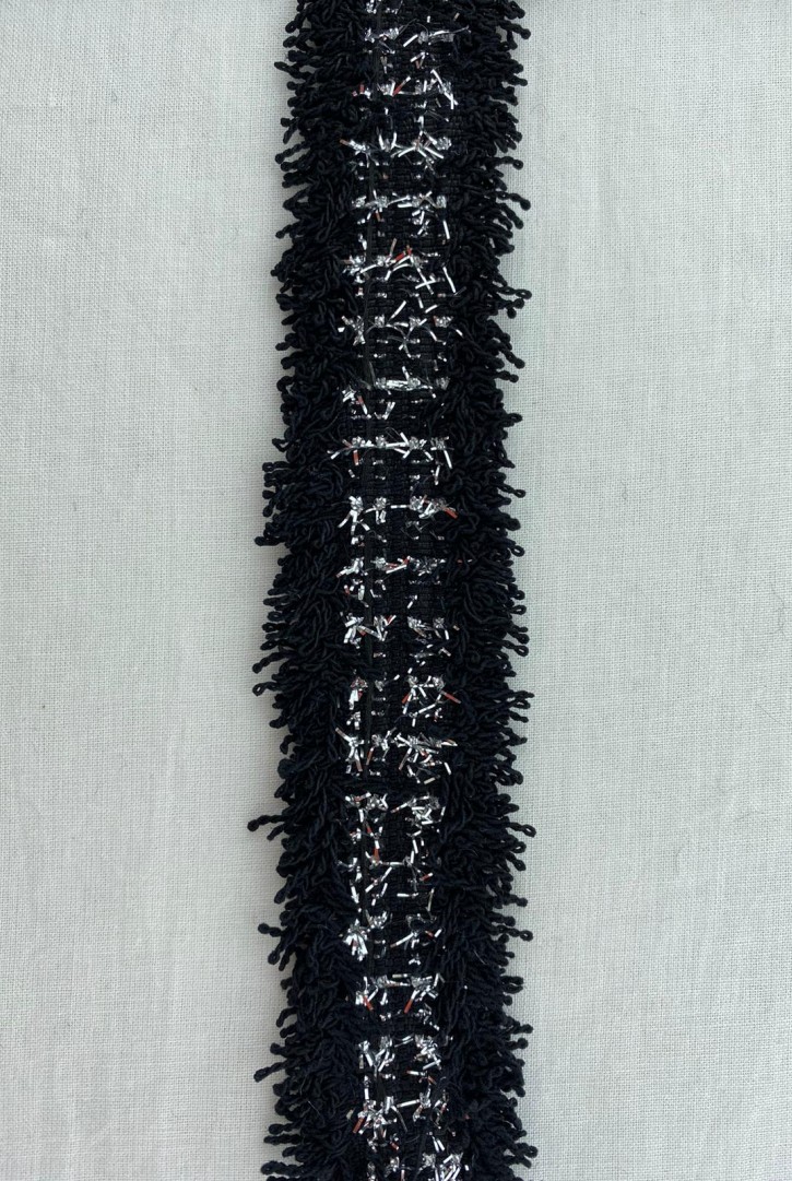 Siyah Taşlı Simli Şerit