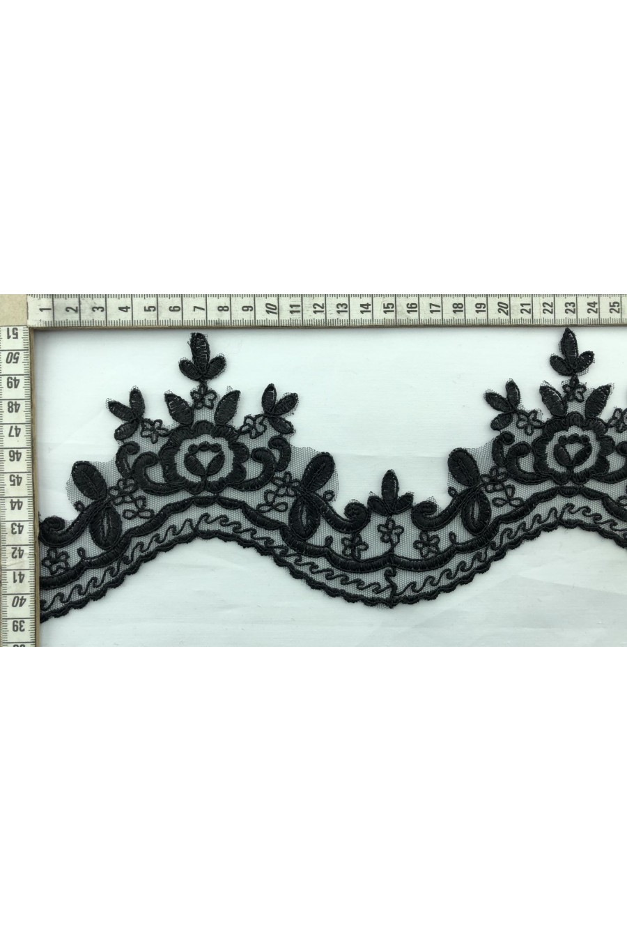 Siyah Düz Polyester Aplik Yerli Brode