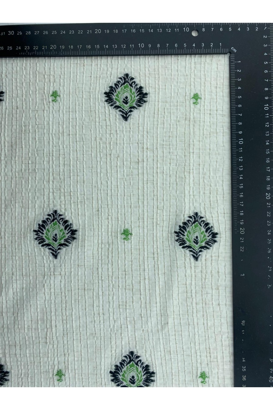 Siyah-Yeşil Likralı Dokuma Kumaş