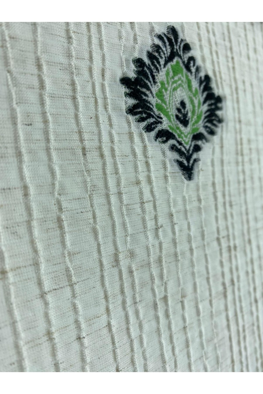 Siyah-Yeşil Likralı Dokuma Kumaş