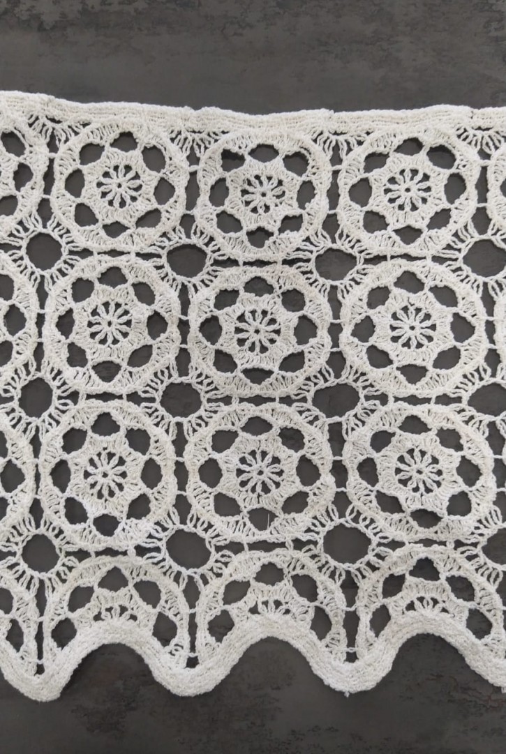 26 cm Ham Pamuklu Tığ İşi Güpür Bant