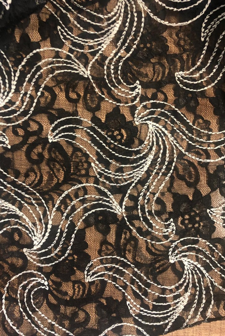 21044 KUMAŞ/YERLİ/LEZ/POLYESTER/SİYAH-BEYAZ/145 CM