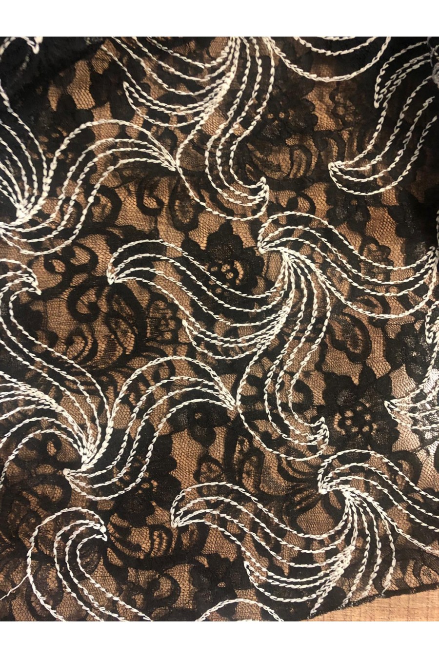 21044 KUMAŞ/YERLİ/LEZ/POLYESTER/SİYAH-BEYAZ/145 CM