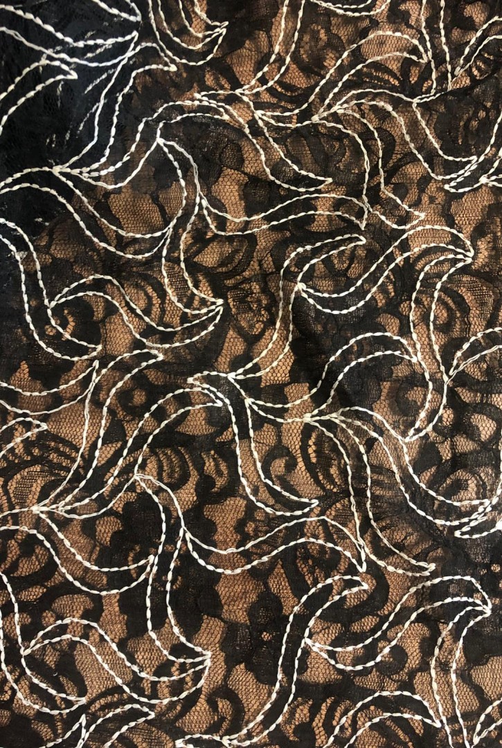 21049 KUMAŞ/YERLİ/LEZ/POLYESTER/SİYAH-BEYAZ/145 CM