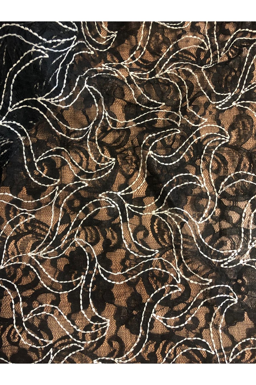 21049 KUMAŞ/YERLİ/LEZ/POLYESTER/SİYAH-BEYAZ/145 CM