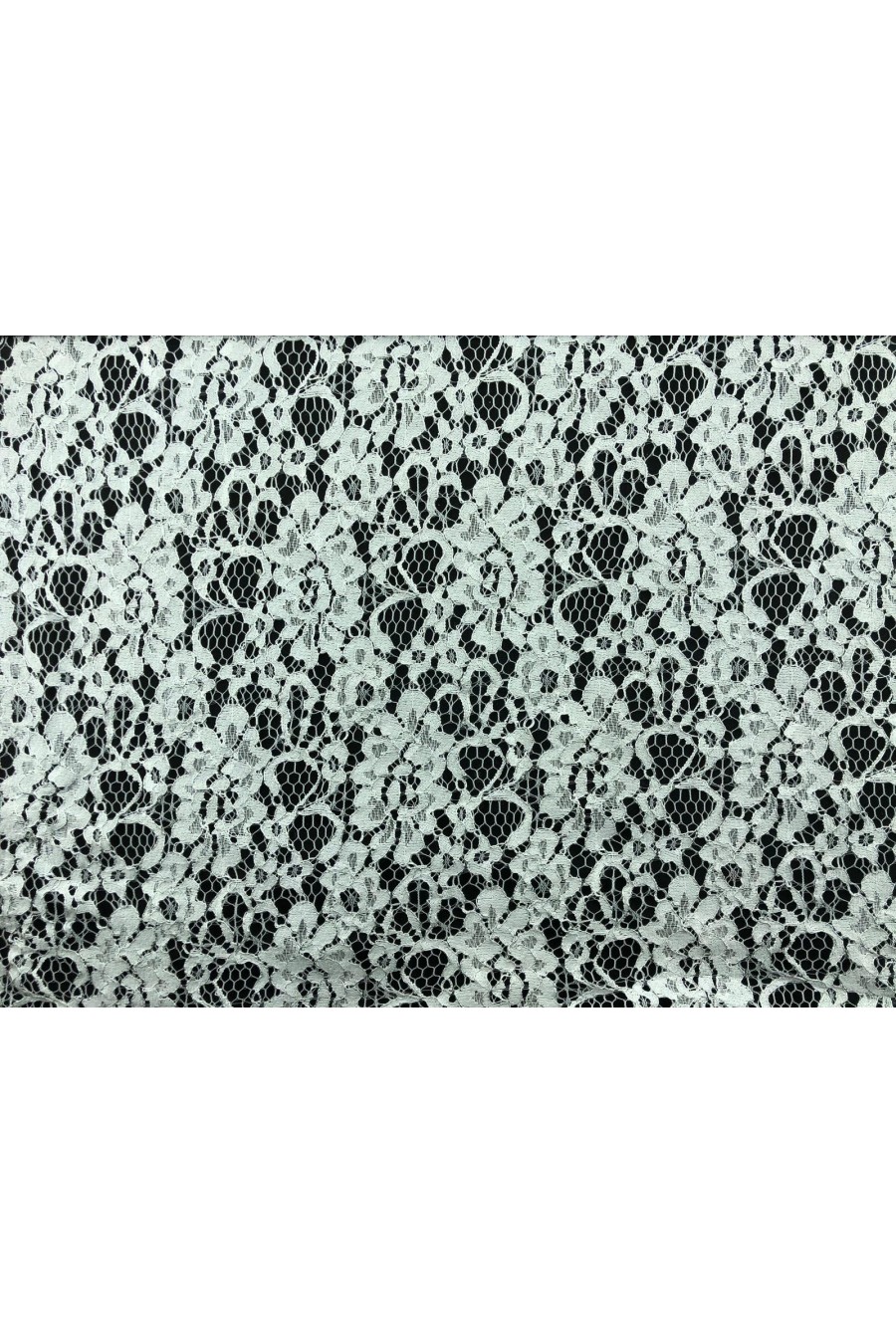 Gümüş Kordlu Fikse Zemin Yerli Polyester Dantel
