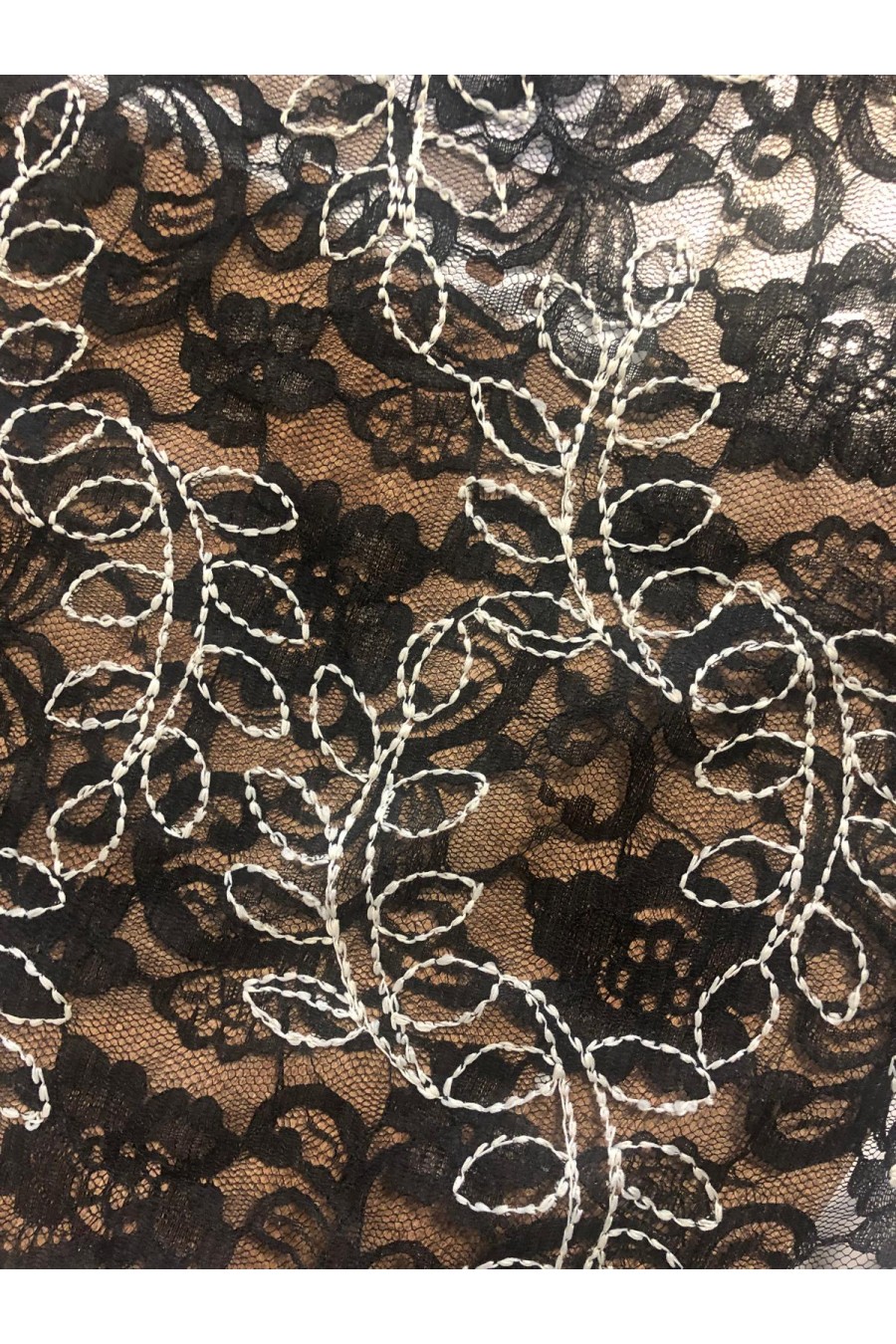 21050 KUMAŞ/YERLİ/LEZ/POLYESTER/SİYAH-BEYAZ/145 CM