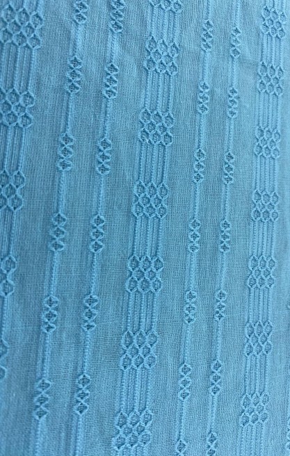 Ocean Blue Armürlü İthal Pamuk Kumaş, 145 cm