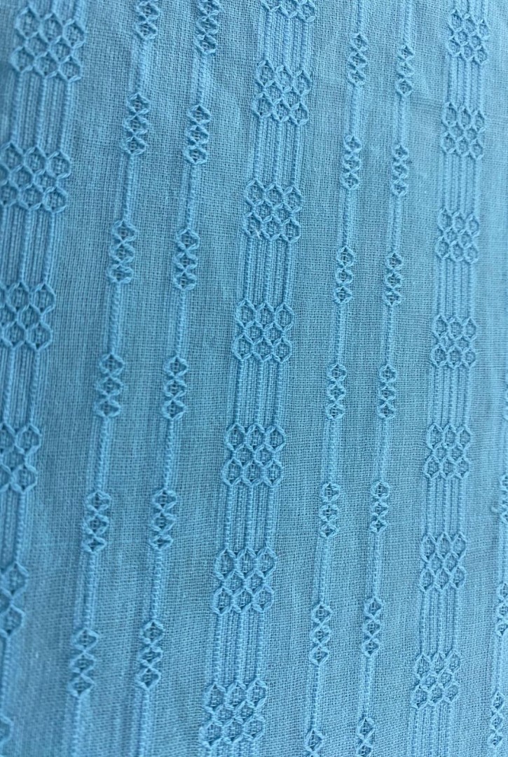 Ocean Blue Armürlü İthal Pamuk Kumaş, 145 cm