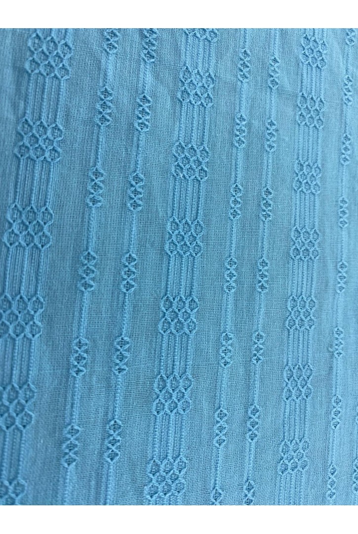 Ocean Blue Armürlü İthal Pamuk Kumaş, 145 cm