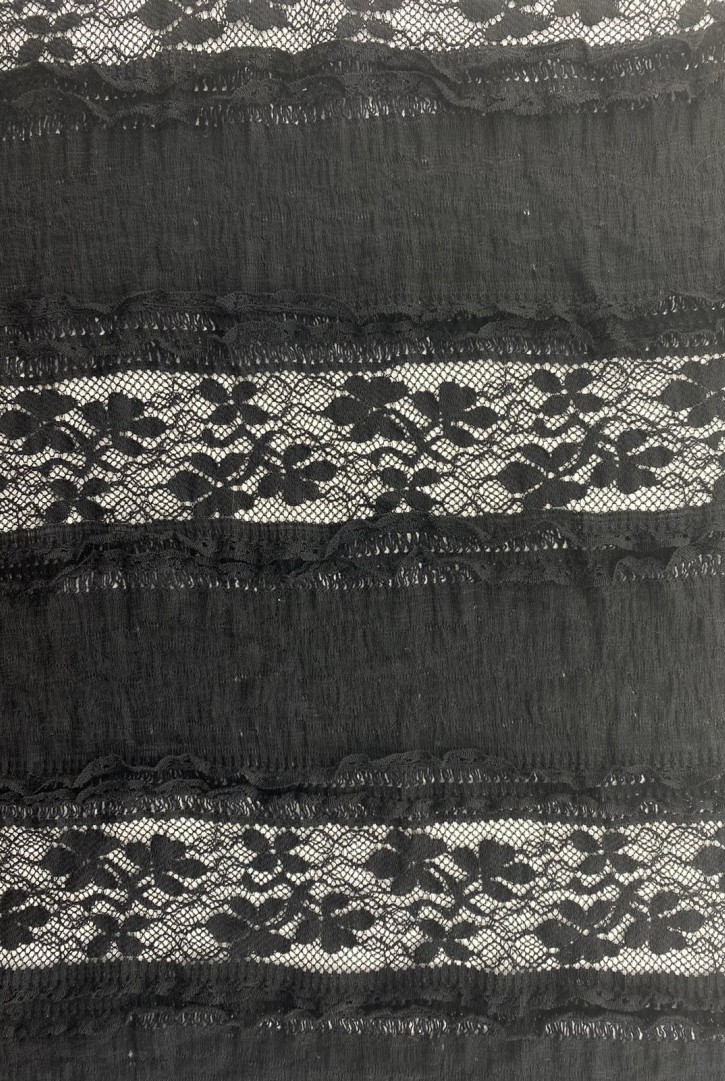 Siyah Pamuk Naylon Dantel Kumaş