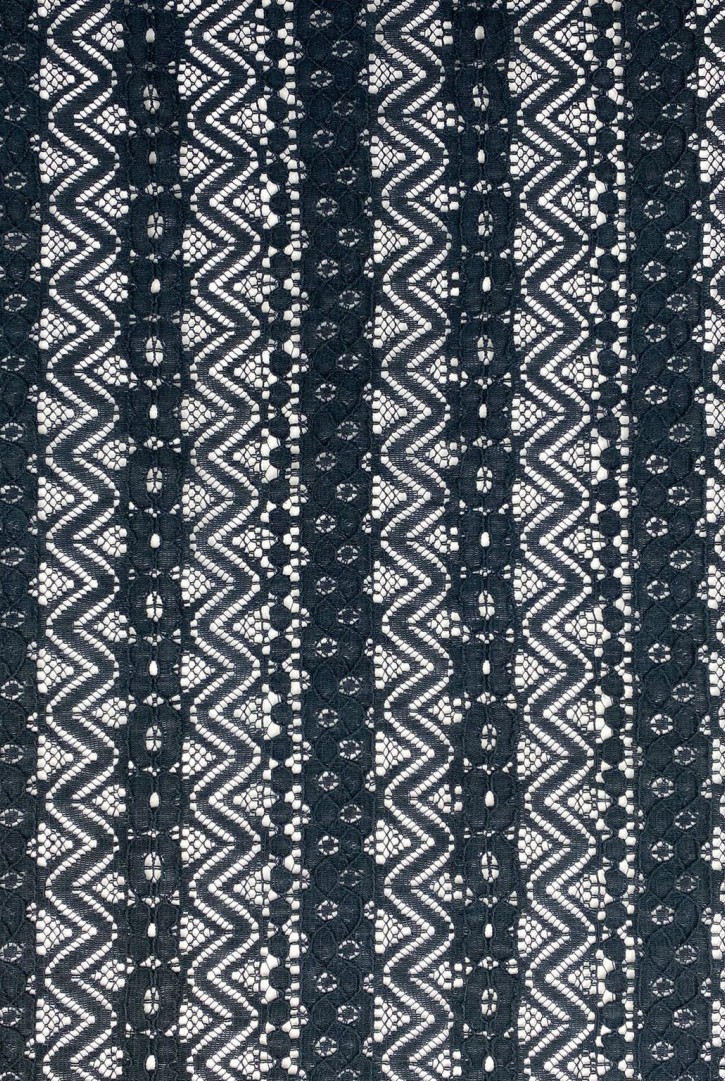 İndigo Renkli Pamuk Naylon Dantel Kumaş
