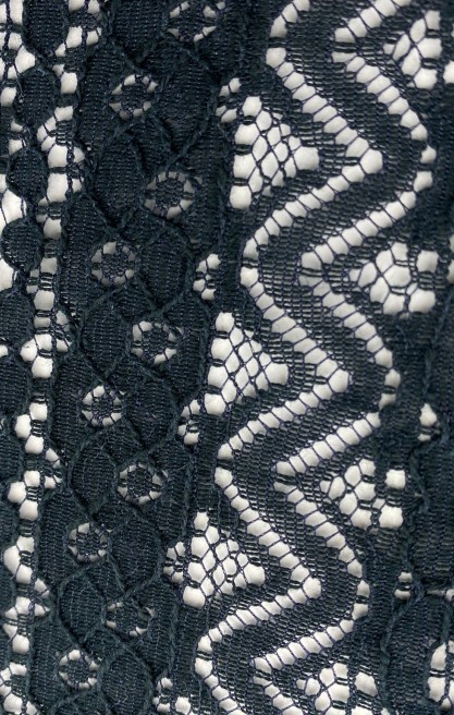 İndigo Renkli Pamuk Naylon Dantel Kumaş