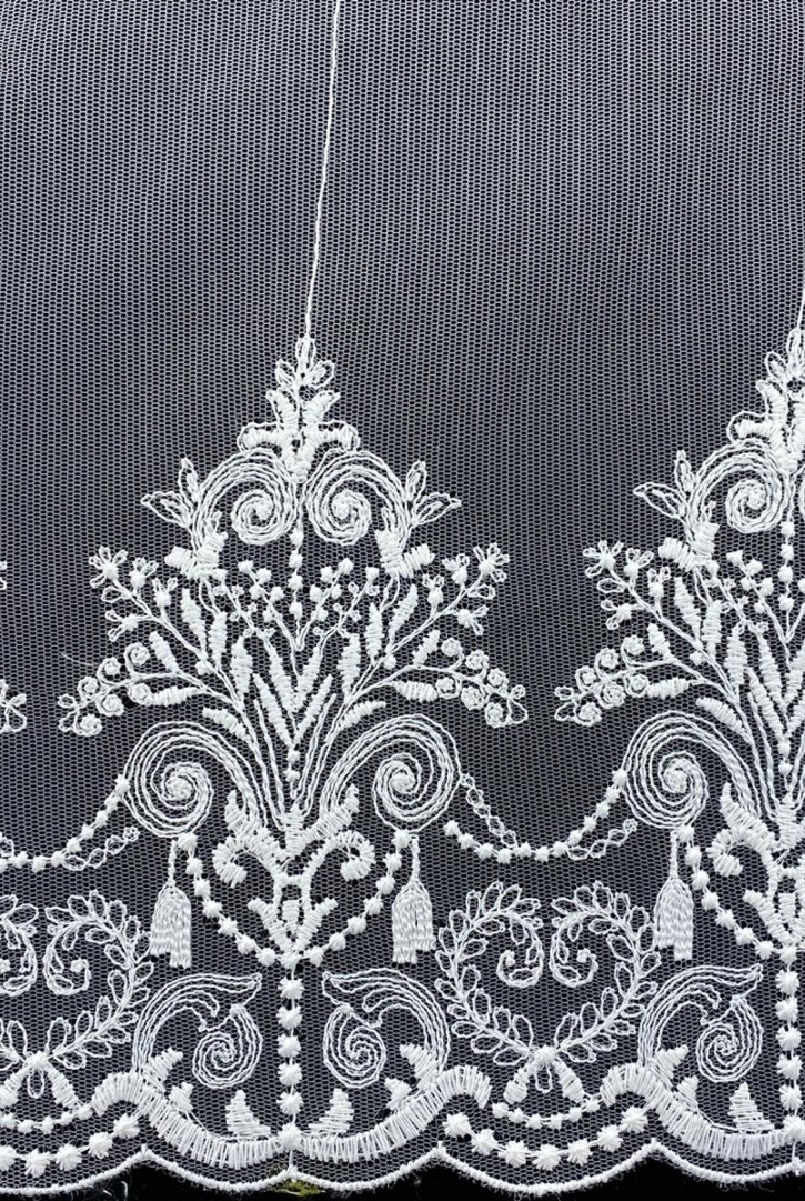 Kasar İşlemeli Tül Brode Bant