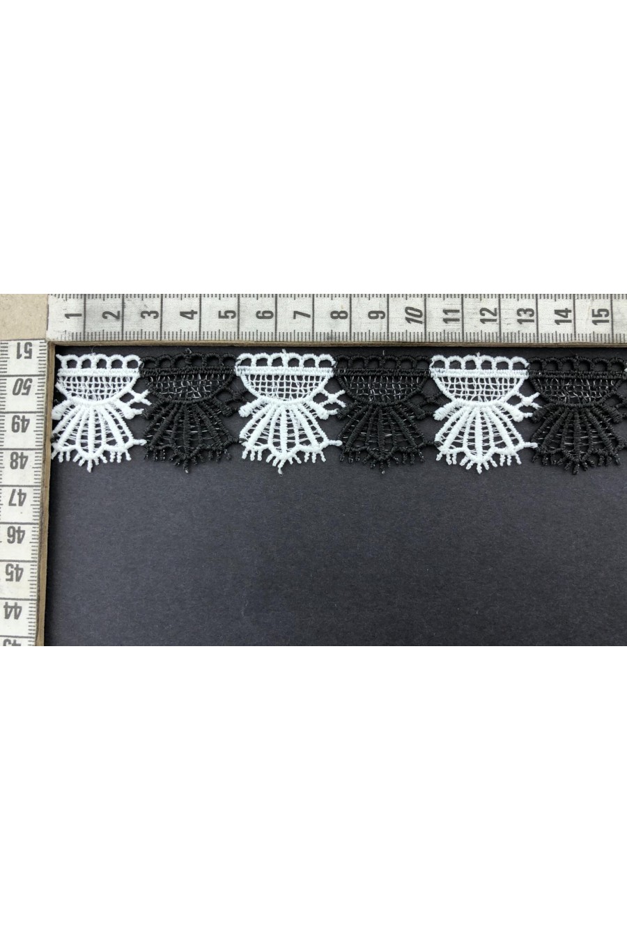Çift Renk Siyah-Beyaz Mat Polyester Brode Bant