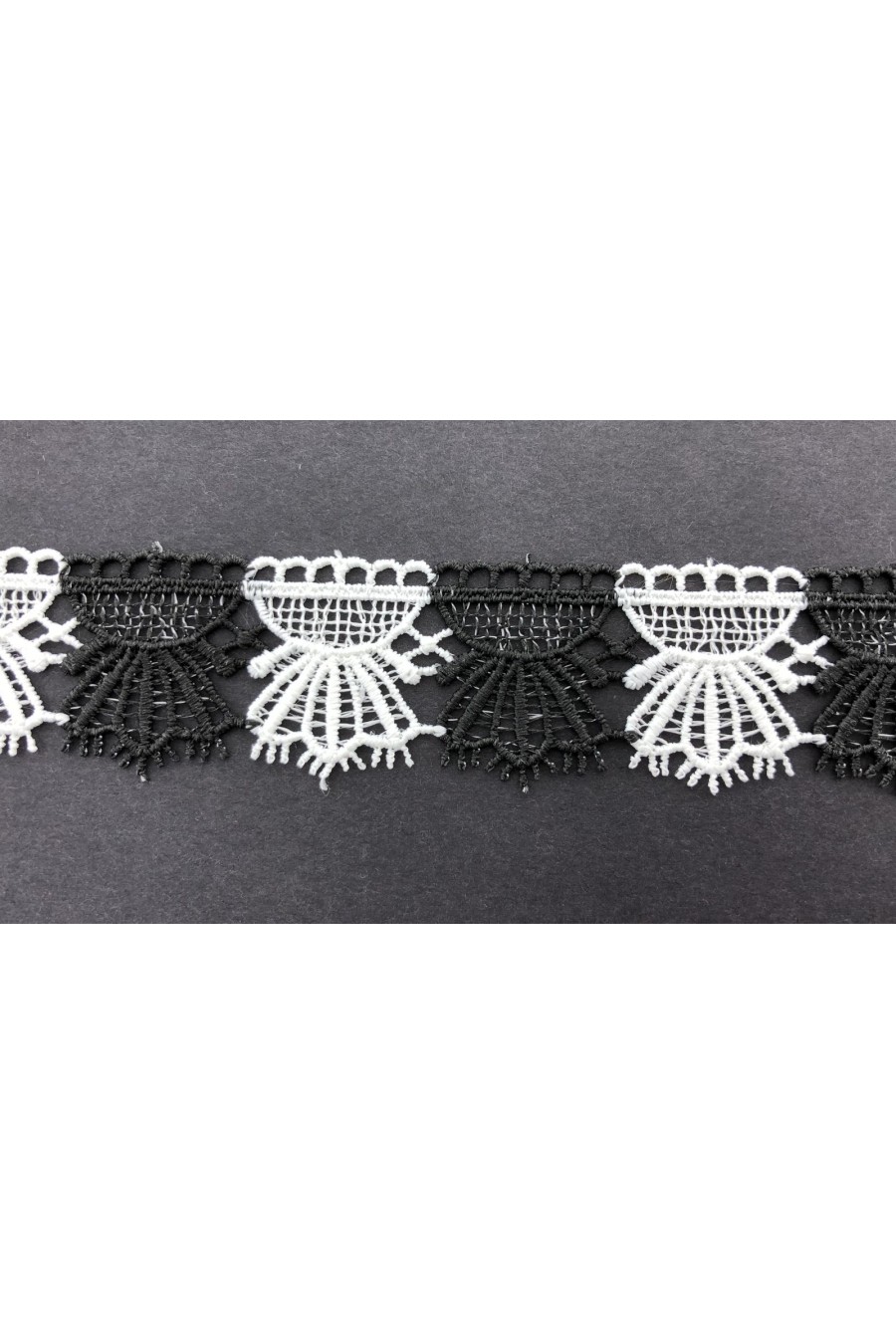 Çift Renk Siyah-Beyaz Mat Polyester Brode Bant