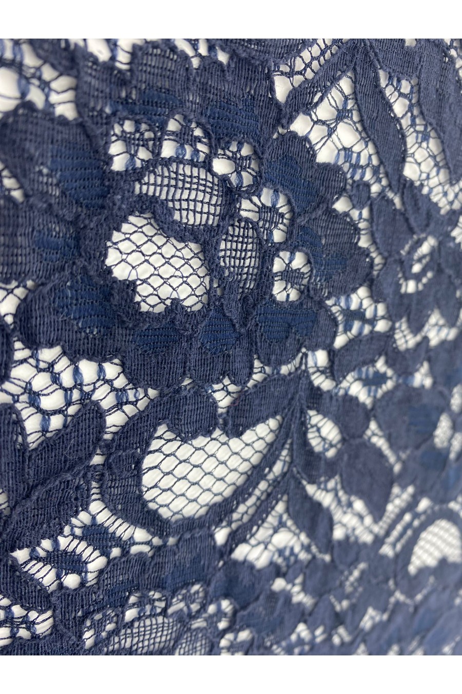 Lacivert Kordlu İthal Naylon Dantel, 143 cm