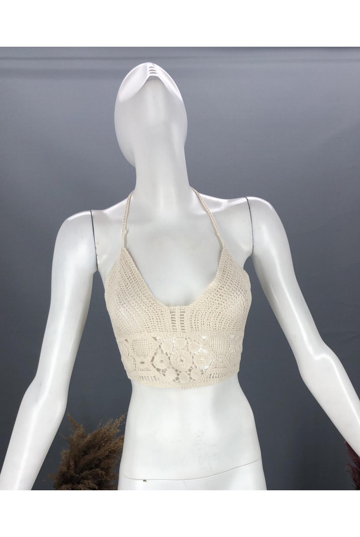 Sarı Pamuk Naylon Dantel