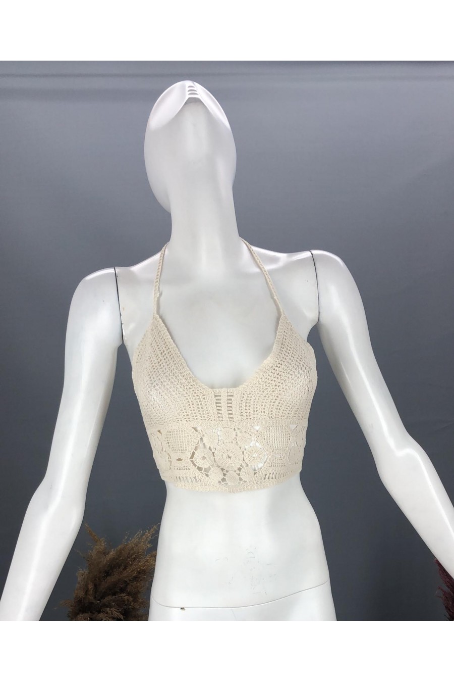 Sarı Pamuk Naylon Dantel