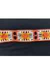 Turuncu-Beyaz-Sarı Tığ İşi Bant, 4.5 cm