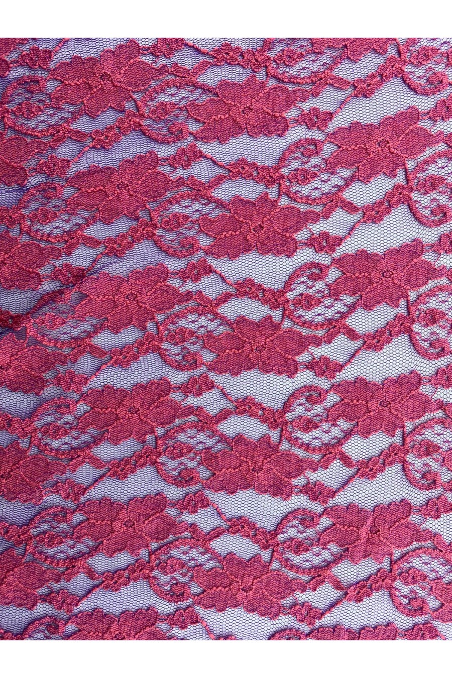 5902-KG Mor Pembe Renk Pamuk Polyester Dantel