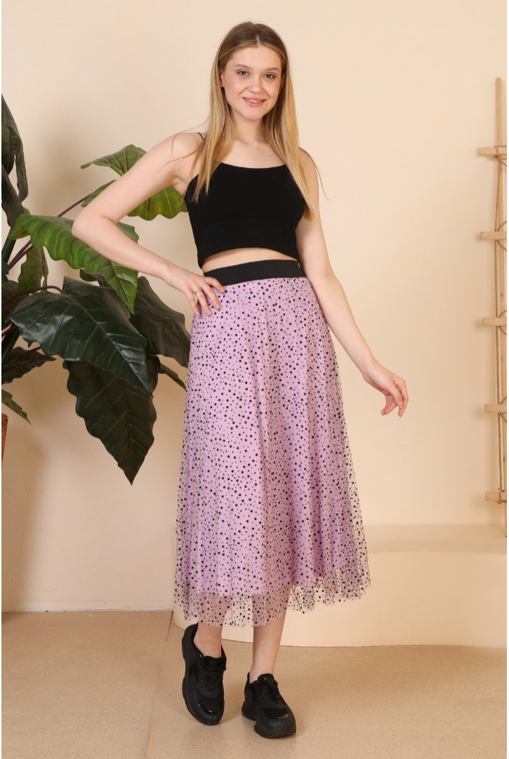 Kadın Puantiyeli Tül Etek