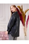 13227 Kadın Suni Deri Gömlek Ceket