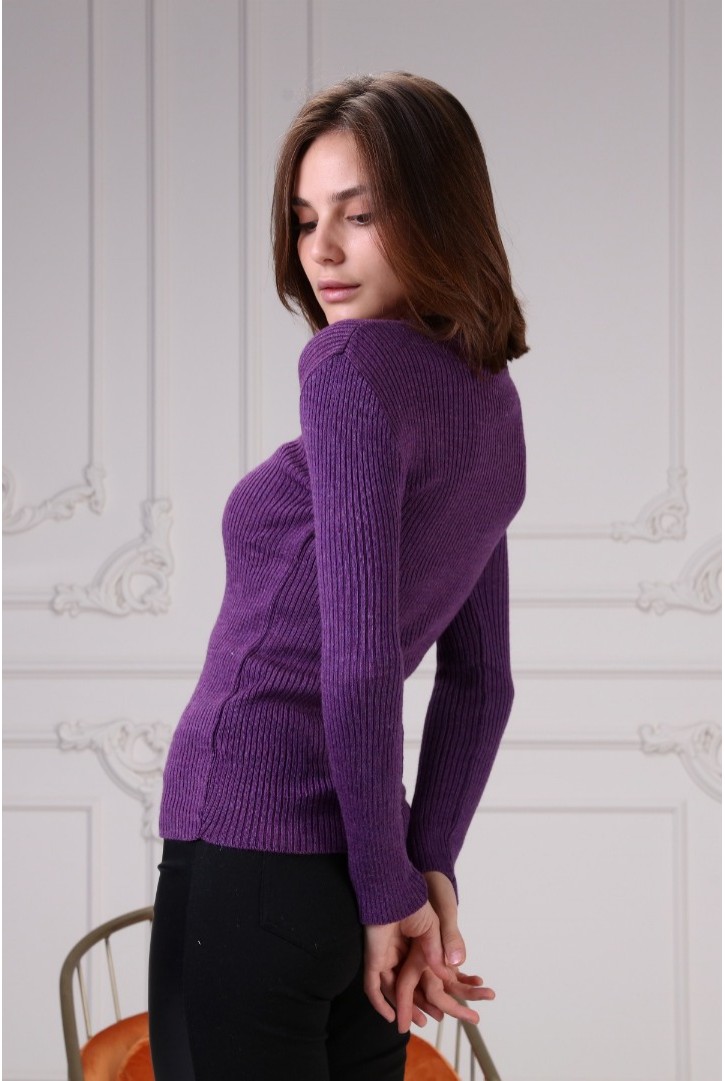 Kadın Düz Renk V Yakalı Triko Kazak Kadın Düz Renk V Yakalı Triko Kazak