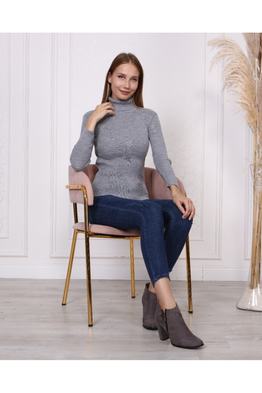 13333 13333 HAZIR GİYİM/TRİKO KAZAK/KOYU HARDAL/STANDART BEDEN