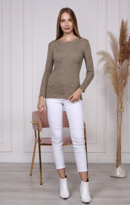 Kadın Bisiklet Yaka Triko Kazak